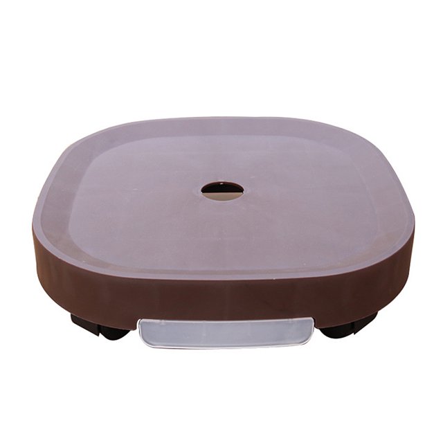 Support de Fond de Pot Mobile pour Plateau Déplacer la Palette Support de Plante Roue Cachée avec Frein Châssis Rond de Réception d'Eau