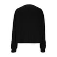 thumbnail image 4 of Ahabrexf Casual Womens Tops, Long Sleeve Solid Color Blouse with Round Neck for Daily Fashion, 4 of 5