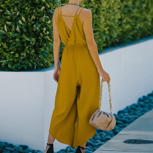 Monos sin mangas para mujer, monos casuales sin mangas para mujer, monos con pantalones largos para mujer, monos con cuello en V cruzado para mujer, meticulosamente diseñados