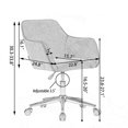 thumbnail image 2 of Office Chair With Wheels, Chromium Plated Base, Gold Metal Legs 360° Swivel Vanity Chair, Adjustable Height Wool Chairs For Office, Living Room, Bedroom, 2 of 9