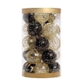 thumbnail image 2 of Bolas de árbol de Navidad brillantes, adornos navideños, PVC irrompible, 2,36 pulgadas/6 cm, bolas navideñas decorativas, color negro y dorado, 2 of 5