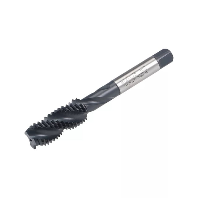 BTOER 12mm x 1.75 Spiral Flute Tap Metric Machine Thread Tap HSS Nitriding Coated