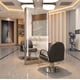 thumbnail image 1 of High end hair salon mirror table, hair cutting mirror, full body illuminated, double-sided floor mirror My Lux Decor Round, 1 of 29