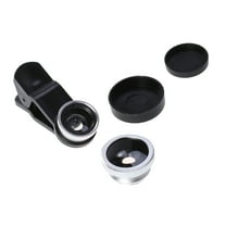 Hemoton 3 in 1 Phone Camera 0.67X Wide Angle Macro Lens 180 Degree Fisheye Clip-On Professional for Other Smartphones (Silver)