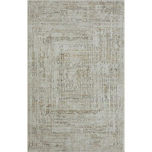 HomeRoots 515952 8 x 10 ft. Beige Abstract Distressed Rectangle Area Rug
