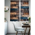thumbnail image 4 of Vintage Wooden Sheer Curtains 72 Inch Length 2 Panels Set, Farmhouse Retro Shabby Wood Voile Window Treatment Rod Pocket Curtains Sheers Drapes for Bedroom/Living Room/Kitchen 52"x72"x2, 4 of 7