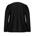 thumbnail image 3 of Long Sleeve Plus Size Linen Tops for Women Casual Fall Pleated Front Button Round Neck T Shirts Loose Flowy Tees (5XL, Black), 3 of 7