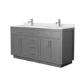 thumbnail image 6 of Wyndham Collection Wcg262666d-Vca-Unsmxx Beckett Tk 66" Free Standing Double Basin Vanity, 6 of 7