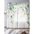 thumbnail image 2 of Teal Summer Eucalyptus Leaves Sheer Curtains 96 Inch Length 2 Panels Set, Spring Botanical Watercolor Voile Window Treatment Semi Sheer Long Curtains Drapes for Bedroom/Living Room/Kitchen 52"x96"x2, 2 of 7
