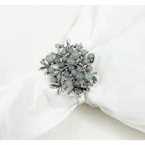 Fennco Styles Antique Sliver Metal Beads Little Tree Napkin Rings - Set of 4