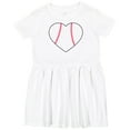 thumbnail image 3 of Inktastic Heart Shaped Baseball Girls Toddler Dress, 3 of 5