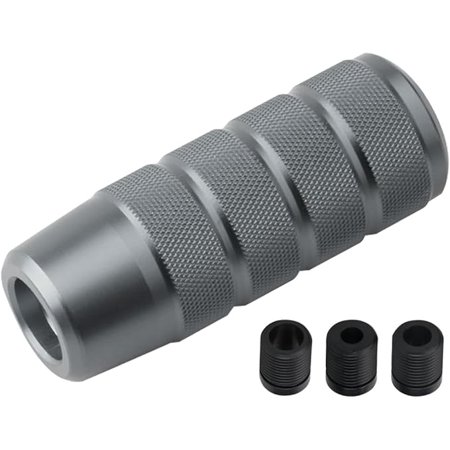 95mm/3.74" Car Shifter Knob, Aluminum Weighted Automotive Gear Shift Manual knobs Lever with 3 Threaded Adapters M8 M10 M12 x 1.25, Universal for Vehicle(Gray)