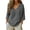Dark Gray #010, variant on Linen Tops for Women Summer 3/4 Sleeve V Neck Gauzy Shirts Dressy Casual Loose Blouses, 2XL
