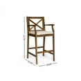 thumbnail image 5 of Noble House Perla Outdoor Acacia Wood Barstool Teak and Cream (Set of 2), 5 of 6