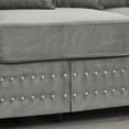 thumbnail image 6 of 3 Seaters Chesterfield Sofa, Velvet Upholstered Couch with Nailhead Trim and Pillows for Living Room Office Apartment, 6 of 11