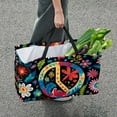 thumbnail image 7 of Peace symbol Collapsible Oxford Cloth Storage Bin: Reusable, Foldable, and Large Capacity - Ideal for Groceries, Bags, Collapsible Buckets, and Picnic Baskets, 7 of 7
