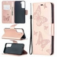 thumbnail image 2 of Dteck Case For Samsung Galaxy S21 plus 6.7 inch Premium PU Leather Flip Wallet Case Embossed Full Body Protection Flip Stand Card Holder Magnetic Cover , pink, 2 of 5