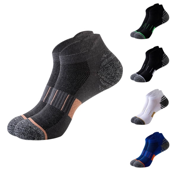 Helii Men's Low Cut Athletic Ankle Socks – Breathable Mesh Basketball Socks with Moisture Wicking, Reinforced Heel Toe & Arch Support Sports Training Socks Blue,One Size