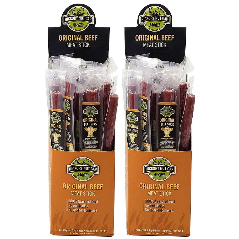 Hickory Nut Gap Meats 100 GrassFed Beef Sticks, Original Beef, 1 oz