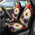 thumbnail image 2 of Uorisanigo Boho Floral 14 Pack Car Seat Covers Full Set with Auto Seat Belt Cover Car Armrest Cushion Head Rest Protector Steering Wheel Cover Universal for Auto Truck Van SUV, 2 of 6