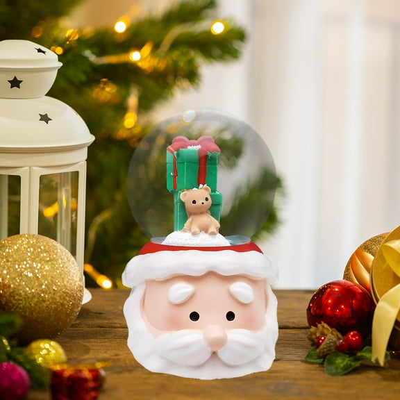 Tabletop Christmas Decorations, Santa Claus Snow Globes Ornaments Christmas Snowglobes, Table Top Christmas Decor Small Christmas Decor