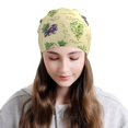 thumbnail image 2 of Easygdp Green And Purple Grapes Knit Beanie, Soft Beanie Hat, Daily Beanie in Fine Knit for Women Men Winter, 2 of 7