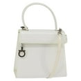 thumbnail image 1 of Pre-Owned Salvatore Ferragamo Gancini Handbag Patent Leather White Patent_Leather Handbag, 1 of 8