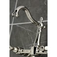 thumbnail image 2 of Kingston Brass KS1266PL Heritage Double-Handle Wall-Mount Bridge Kitchen Faucet, Polished Nickel, 2 of 7