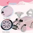thumbnail image 6 of Qaba Toddler Ride on Toy, Foot to Floor Sliding Car w/ Horn, Working Steering Wheel, No Tip Anti-Over-Backward System for 18-36 Months, Pink, 6 of 9