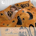 thumbnail image 4 of Halloween Black Bedding Duvet Cover Set Queen Size 4 Pieces Orange Ghosts Stars Full Moon Night Boo Bedding Set with Zipper Closure, 1 Comforter Cover 90x92 Inches 1 Flat Sheet & 2 Pillow Cases, 4 of 7