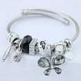 thumbnail image 1 of Femmes en Acier Inoxydable Cristal Papillon Breloques Bracelets Fil Câble Strass Disco Boule Ouvert Manchette Réglable Bracelet Bijoux, 1 of 4