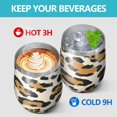 thumbnail image 4 of 12oz Stemless Wine Tumblers Beige and Black Of Leopard Print Vacuum Insulated Stainless Steel Travel Tumbler Cups Mug with Lid and Straw for Champaign,Cocktail,Beer with Cleaning Brush, 4 of 5