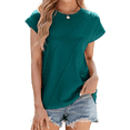 thumbnail image 2 of Womens Summer Tops Workout Shirts Dark Green L, 2 of 7