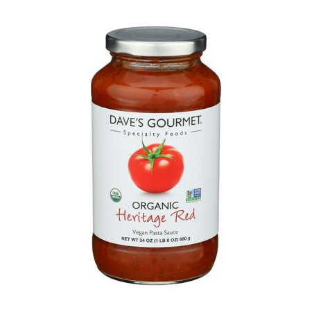 Dave's Gourmet Organic Heritage Red Pasta Sauce, Shelf-Stable, Gluten-Free, Vegan, 24oz Jar