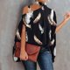 thumbnail image 2 of Mujeres Casual Media manga de murciélago Cuello halter Hombro Impreso Blusa suelta Tops Fridja  czfsfas1718, 2 of 6