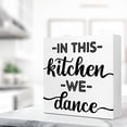 thumbnail image 4 of Zomyto 7"x7" Funny Kitchen Wood Block Signs,In This Kitchen We Dance Wooden Box Sign, 4 of 7