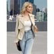 thumbnail image 5 of Abrigo Trench de Larga con Cuello de Solapa para Mujer, Abierto por Delante y Fruncido, Ideal para la Oficina Caqui XL, 5 of 7