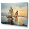 thumbnail image 2 of Designart "Minimalism Sailboat flow III" Sailing Boat Canvas Print, 2 of 5