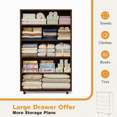 thumbnail image 6 of Jopath 5 Drawer Dresser for Bedroom,Modern Wood Storage Cabinet with Wheels,Tall Chest of Drawers for Living Room,Hallway,Entryway,Dark Brown, 6 of 8