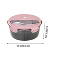 thumbnail image 3 of TOPRenddon 3-Compartment Microwave Lunch Box - Leakproof Bento Container with Utensils (17.5cm Round) for Office & Meal Prep, 3 of 5