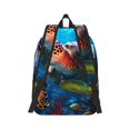thumbnail image 2 of Bixox Ice Blue Ocean Sea Turtle Printing Canvas Backpack Lightweight Casual Travel Backpack School Backpack Fits 15.6 Inch Notebook, 2 of 5