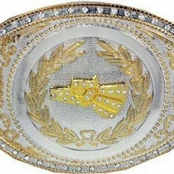 Oversize BIG HECHO EN MEXICO EAGLE HEAD Belt Buckle Silver GOLD 5x3 Inches - New with box/tags