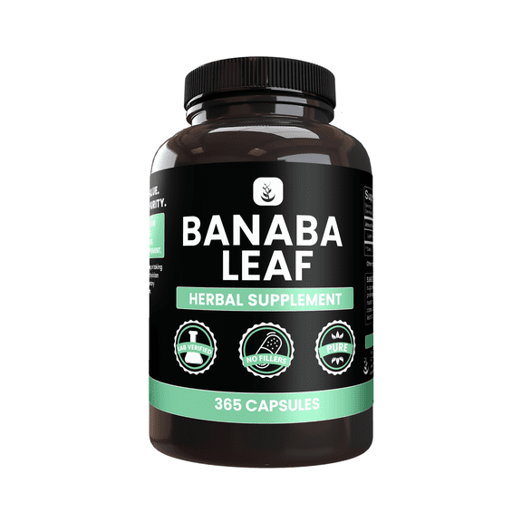 PURE ORIGINAL INGREDIENTS Banaba Leaf Extract 365 Capsules No Magnesium Or Rice Fillers, Always Pure, Lab Verified
