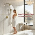 thumbnail image 2 of SUMERAIN Brushed Gold Shower Faucet with Handheld Filtered Shower Head, Shower System Set Rough in Valve Included, 2 of 13