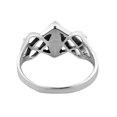 thumbnail image 2 of Celtic Trinity Knot Marquise Blue Turquoise Sterling Silver Ring for Female Anniversary Size -7, 2 of 5