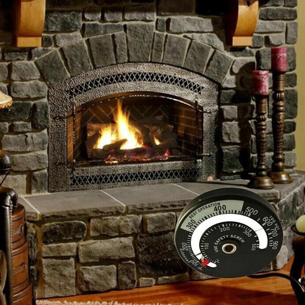 Magnetic Wood Stove Pipe Fire Heat Temperature Gauge Thermometer Tester #SH