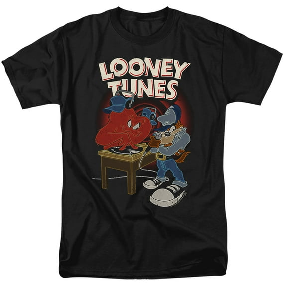 Looney Tunes Dj Looney Tunes S S Adult 18/1 T-Shirt Black