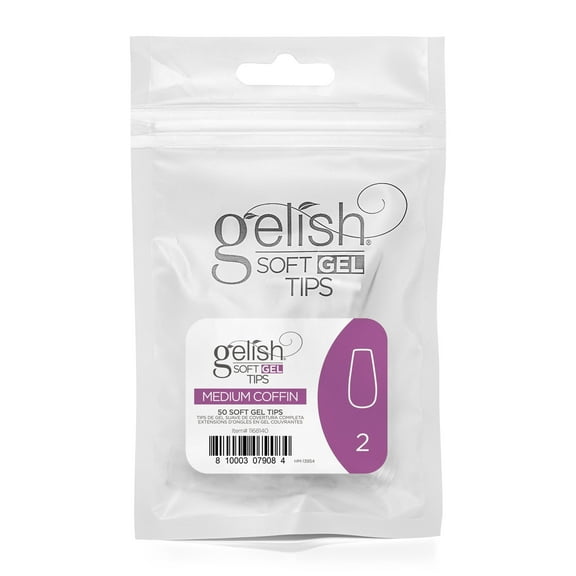 Gelish - Soft Gel Tips - Medium Coffin Size 2 50CT Refill