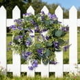 thumbnail image 1 of Spring Artificial Imitation Real And Fake Flower Rings Eucalyptuss Leaves Daisys Decorative Flowers Home Door Hanging Green Leafy Grass Rings, 1 of 6