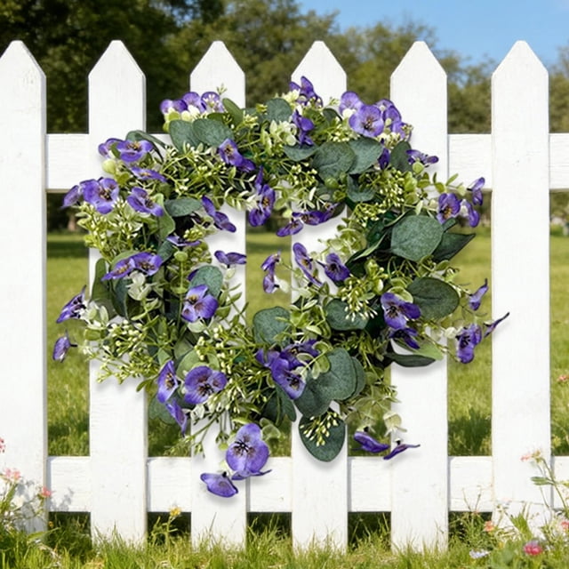 Spring Artificial Imitation Real And Fake Flower Rings Eucalyptuss Leaves Daisys Decorative Flowers Home Door Hanging Green Leafy Grass Rings